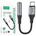 ADATTATORE DA TYPE-C MASCHIO A JACK 3,5mm FEMMINA per DISPOSITIVI CON ENTRATA TYPE-C CAVO IN TESSUTO 12CM NERO LS36 HOCO