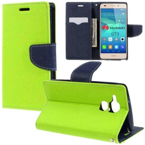 CUSTODIA per HUAWEI GT3, HONOR 5C, HONOR 7 LITE - FLIP ORIZZONTALE CON INTERNO IN TPU SILICONE, STAND E PORTA CARTE COLORE VERDE