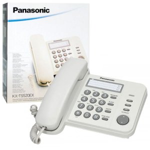 TELEFONO FISSO PANASONIC KX-TS520EX1W CON 3 LIVELLI DI SUONERIA, INDICATORE LUMINOSO CHIAMATE E 3 TASTI CHIAMATA RAPIDA BIANCO