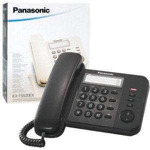 TELEFONO FISSO PANASONIC KX-TS520EX1B CON 3 LIVELLI DI SUONERIA, INDICATORE LUMINOSO CHIAMATE E 3 TASTI CHIAMATA RAPIDA NERO