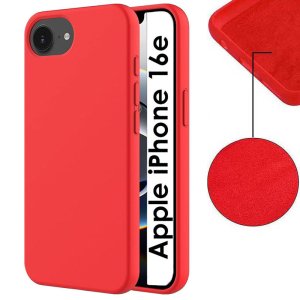 CUSTODIA per APPLE IPHONE 16e (6.1") IN TPU SILICONE COLORE ROSSO CON EFFETTO SOFT TOUCH ED INTERNO IN MICROFIBRA