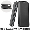 CUSTODIA per SAMSUNG GALAXY S10 LITE, A91 - FLIP ORIZZONTALE SIMILPELLE CON CHIUSURA MAGNETICA INVISIBILE E INTERNO IN TPU NERO