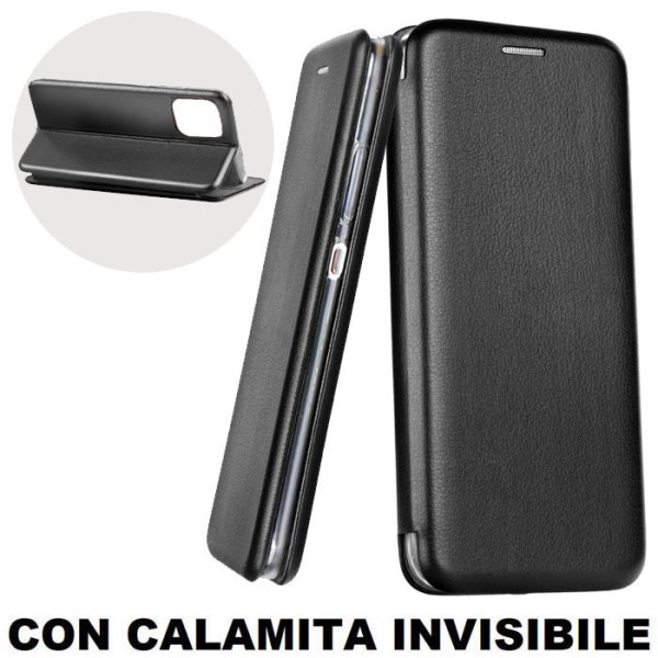 CUSTODIA per SAMSUNG GALAXY S10 LITE, A91 - FLIP ORIZZONTALE SIMILPELLE CON CHIUSURA MAGNETICA INVISIBILE E INTERNO IN TPU NERO