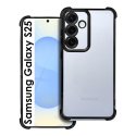 CUSTODIA per SAMSUNG GALAXY S25 (SM-S931) IN TPU SILICONE TRASPARENTE CON BORDI RINFORZATI E DETTAGLI NERI CROMATI