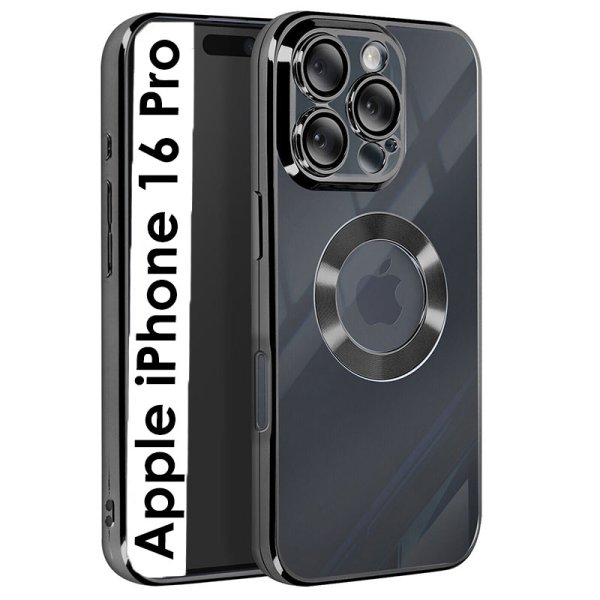CUSTODIA per APPLE IPHONE 16 PRO (6.3") TRASPARENTE IN TPU A 360° (COMPRESE FOTOCAMERE) CON DETTAGLI CROMATI NERI CUSTODIA per APPLE IPHONE 16 PRO (6.3") TRASPARENTE IN TPU A 360° (COMPRESE FOTOCAMERE) CON DETTAGLI CROMATI NERI