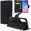 CUSTODIA per SAMSUNG GALAXY S10 LITE (SM-G770), A91 - FLIP ORIZZONTALE CON INTERNO IN TPU SILICONE E PORTA CARTE COLORE NERO