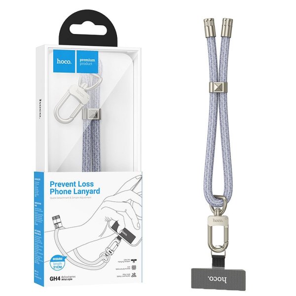 LACCIO DA POLSO UNIVERSALE PER SMARTPHONE CON PIASTRINA PER FISSAGGIO GH4 COLORE BLU HOCO LACCIO DA POLSO UNIVERSALE PER SMARTPHONE CON PIASTRINA PER FISSAGGIO GH4 COLORE BLU HOCO