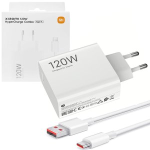 CARICATORE DA RETE 120W SUPER VELOCE ORIGINALE XIAOMI BHR9462EU CON 1 PORTA USB + CAVO USB/TYPE-C COLORE BIANCO
