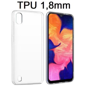 CUSTODIA per SAMSUNG GALAXY A10 (SM-A105) IN GEL TPU SILICONE 1,8mm TRASPARENTE