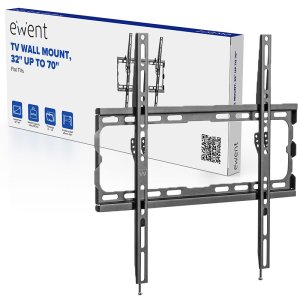 SUPPORTO A MURO UNIVERSALE FISSO ULTRASOTTILE PER TV DA 32" A 70" MAX 45KG COLORE NERO EWENT EW1502 - ATTENZIONE..