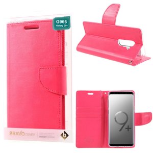 CUSTODIA per SAMSUNG GALAXY S9 PLUS (SM-G965) - FLIP ORIZZONTALE SIMILPELLE CON INTERNO IN TPU E STAND COLORE FUCSIA BRAVO