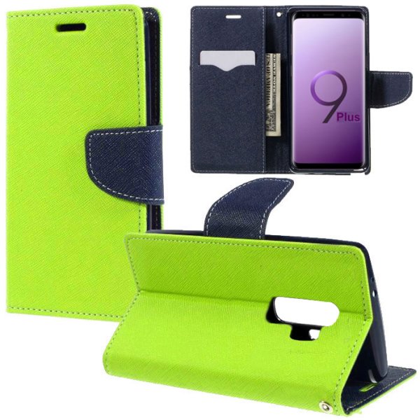 CUSTODIA per SAMSUNG GALAXY S9 PLUS (SM-G965) - FLIP ORIZZONTALE CON STAND, INTERNO IN TPU SILICONE E PORTA CARTE COLORE VERDE CUSTODIA per SAMSUNG GALAXY S9 PLUS (SM-G965) - FLIP ORIZZONTALE CON STAND, INTERNO IN TPU SILICONE E PORTA CARTE COLORE VERDE