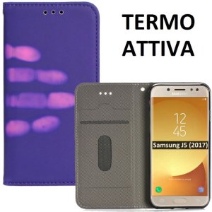 CUSTODIA per SAMSUNG SM-J530 GALAXY J5 (2017) - FLIP ORIZZONTALE TERMOATTIVA CON INTERNO IN TPU E CHIUSURA MAGNETICA VIOLA