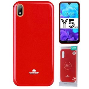 CUSTODIA per HUAWEI Y5 2019, HONOR 8S IN GEL TPU SILICONE COLORE ROSSO LUCIDO MERCURY