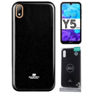 CUSTODIA per HUAWEI Y5 2019, HONOR 8S IN GEL TPU SILICONE COLORE NERO LUCIDO MERCURY