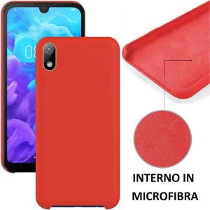 CUSTODIA per HUAWEI Y5 2019, HONOR 8S IN SILICONE CON EFFETTO SOFT TOUCH ED INTERNO IN MICROFIBRA COLORE ROSSO