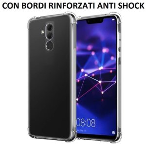 CUSTODIA per HUAWEI MATE 20 LITE IN GEL TPU SILICONE TRASPARENTE SLIM 0,5mm CON BORDI RINFORZATI ANTI SHOCK