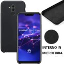 CUSTODIA per HUAWEI MATE 20 LITE IN SILICONE CON EFFETTO SOFT TOUCH ED INTERNO IN MICROFIBRA COLORE NERO