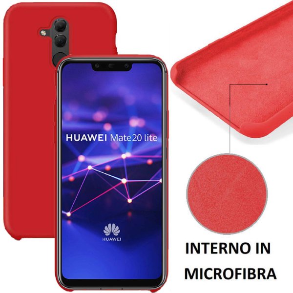 CUSTODIA per HUAWEI MATE 20 LITE IN SILICONE CON EFFETTO SOFT TOUCH ED INTERNO IN MICROFIBRA COLORE ROSSO CUSTODIA per HUAWEI MATE 20 LITE IN SILICONE CON EFFETTO SOFT TOUCH ED INTERNO IN MICROFIBRA COLORE ROSSO