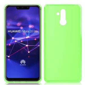 CUSTODIA per HUAWEI MATE 20 LITE IN GEL TPU SILICONE COLORE VERDE TRASPARENTE