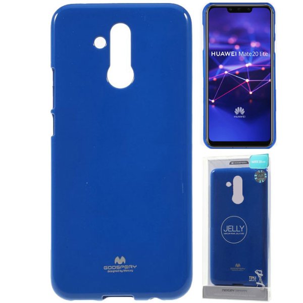 CUSTODIA per HUAWEI MATE 20 LITE IN GEL TPU SILICONE COLORE BLU LUCIDO CON GLITTER MERCURY CUSTODIA per HUAWEI MATE 20 LITE IN GEL TPU SILICONE COLORE BLU LUCIDO CON GLITTER MERCURY
