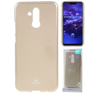 CUSTODIA per HUAWEI MATE 20 LITE IN GEL TPU SILICONE COLORE ORO LUCIDO CON GLITTER MERCURY