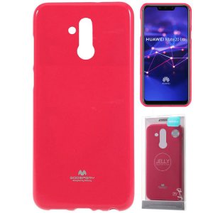 CUSTODIA per HUAWEI MATE 20 LITE IN GEL TPU SILICONE COLORE FUCSIA LUCIDO CON GLITTER MERCURY