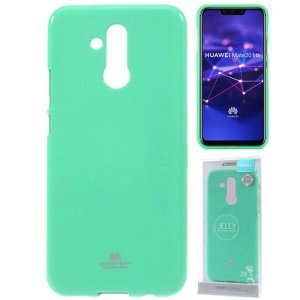 CUSTODIA per HUAWEI MATE 20 LITE IN GEL TPU SILICONE COLORE VERDE ACQUA LUCIDO CON GLITTER MERCURY