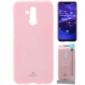 CUSTODIA per HUAWEI MATE 20 LITE IN GEL TPU SILICONE COLORE ROSA LUCIDO CON GLITTER MERCURY