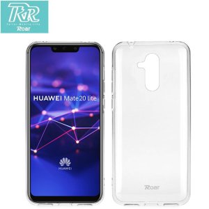 CUSTODIA per HUAWEI MATE 20 LITE IN GEL TPU SILICONE TRASPARENTE ROAR COLORFUL