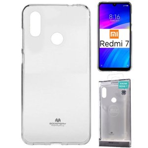 CUSTODIA per XIAOMI REDMI 7, REDMI Y3 IN GEL TPU SILICONE TRASPARENTE MERCURY