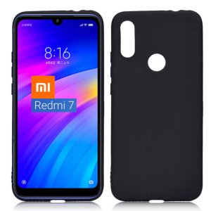 CUSTODIA per XIAOMI REDMI 7, XIAOMI REDMI Y3 IN GEL TPU SILICONE SLIM COLORE NERO