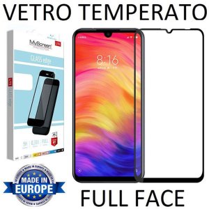 PELLICOLA per XIAOMI REDMI 7, REDMI Y3 IN VETRO TEMPERATO FULL FACE 9H 0,33mm CON CORNICE COLORE NERO MYSCREEN LITE BLISTER