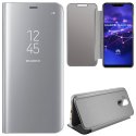 CUSTODIA per HUAWEI MATE 20 LITE - FLIP ORIZZONTALE CLEAR VIEW STANDING COVER COLORE SILVER