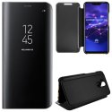 CUSTODIA per HUAWEI MATE 20 LITE - FLIP ORIZZONTALE CLEAR VIEW STANDING COVER COLORE NERO