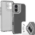 CUSTODIA per APPLE IPHONE 16 PLUS (6.7") CON PARTE POSTERIORE RIGIDA, CORNICE IN SILICONE E BORDI RINFORZATI NERO TRASLUCIDO CUSTODIA per APPLE IPHONE 16 PLUS (6.7") CON PARTE POSTERIORE RIGIDA, CORNICE IN SILICONE E BORDI RINFORZATI NERO TRASLUCIDO