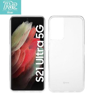 CUSTODIA per SAMSUNG GALAXY S21 ULTRA 5G (SM-G998B) IN GEL TPU SILICONE TRASPARENTE ALTA QUALITA' ROAR COLORFUL BLISTER