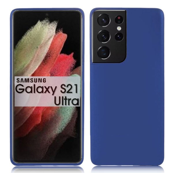 CUSTODIA per SAMSUNG GALAXY S21 ULTRA 5G (SM-G998B) IN GEL TPU SILICONE SLIM COLORE BLU SATINATO