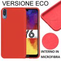 CUSTODIA per HUAWEI Y6 2019, HONOR PLAY 8A IN GEL TPU SILICONE EFFETTO SOFT TOUCH ED INTERNO IN MICROFIBRA COLORE ROSSO