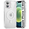 CUSTODIA per APPLE IPHONE 12 MINI (5.4") RIGIDA CON CORNICE IN SILICONE TRASPARENTE COMPATIBILE CON RICARICA MAGSAFE CUSTODIA per APPLE IPHONE 12 MINI (5.4") RIGIDA CON CORNICE IN SILICONE TRASPARENTE COMPATIBILE CON RICARICA MAGSAFE