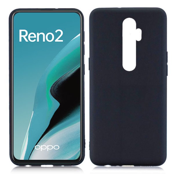 CUSTODIA per OPPO RENO 2 (6.55") - IN GEL TPU SILICONE SLIM COLORE NERO SATINATO