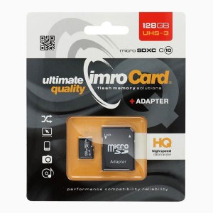 MEMORY CARD MICRO SD 128GB + ADATTATORE SD UHS-3 CLASSE 10 IMRO