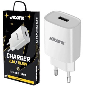 CARICATORE DA RETE 2100mAh 10.5W CON 1 PORTA USB COLORE BIANCO MC01 MOONX