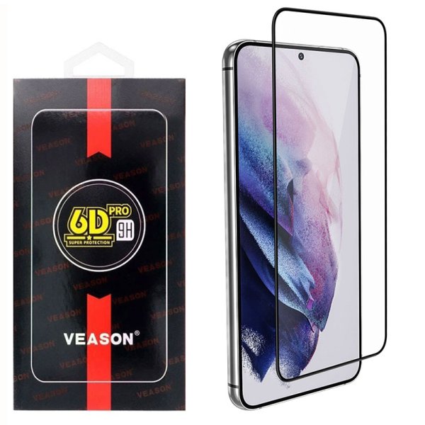 PELLICOLA per SAMSUNG GALAXY S22, GALAXY S23 VETRO TEMPERATO 9H FULL FACE E FULL GLUE CON CORNICE NERA VEASON PELLICOLA per SAMSUNG GALAXY S22, GALAXY S23 VETRO TEMPERATO 9H FULL FACE E FULL GLUE CON CORNICE NERA VEASON