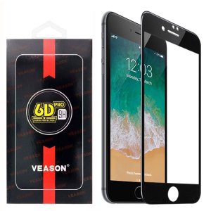 PELLICOLA per APPLE IPHONE SE (2020/2022), IPHONE 8, IPHONE 7 VETRO TEMPERATO 9H FULL FACE E FULL GLUE CORNICE NERA VEASON