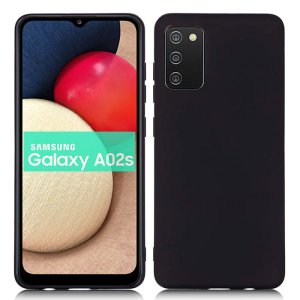CUSTODIA per SAMSUNG GALAXY A02s (A025F), M02s (M025F) IN GEL TPU SILICONE SLIM COLORE NERO SATINATO