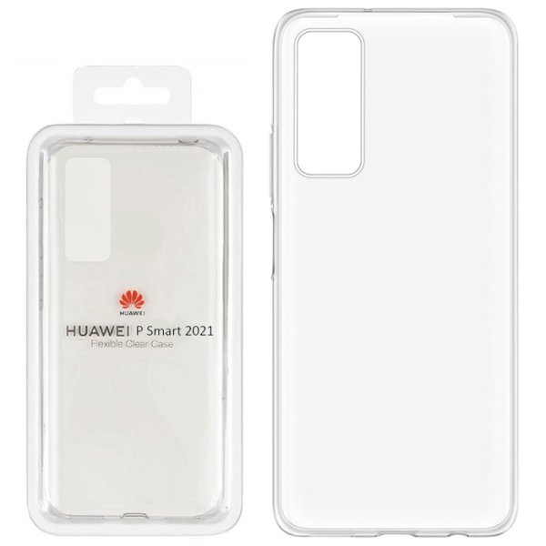 CUSTODIA ORIGINALE per HUAWEI P SMART 2021, Y7a - FLEXIBLE CLEAR CASE IN GEL TPU SILICONE TRASPARENTE BLISTER