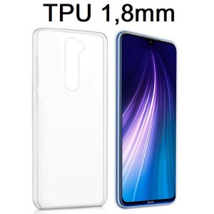 CUSTODIA per XIAOMI REDMI NOTE 8 PRO - IN GEL TPU SILICONE 1,8mm TRASPARENTE