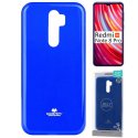 CUSTODIA per XIAOMI REDMI NOTE 8 PRO IN GEL TPU SILICONE COLORE BLU LUCIDO CON GLITTER ALTA QUALITA' MERCURY BLISTER