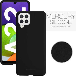 CUSTODIA per SAMSUNG GALAXY A22 (SM-A225F) - IN SILICONE CON INTERNO IN MICROFIBRA COLORE NERO ALTA QUALITA' BLISTER